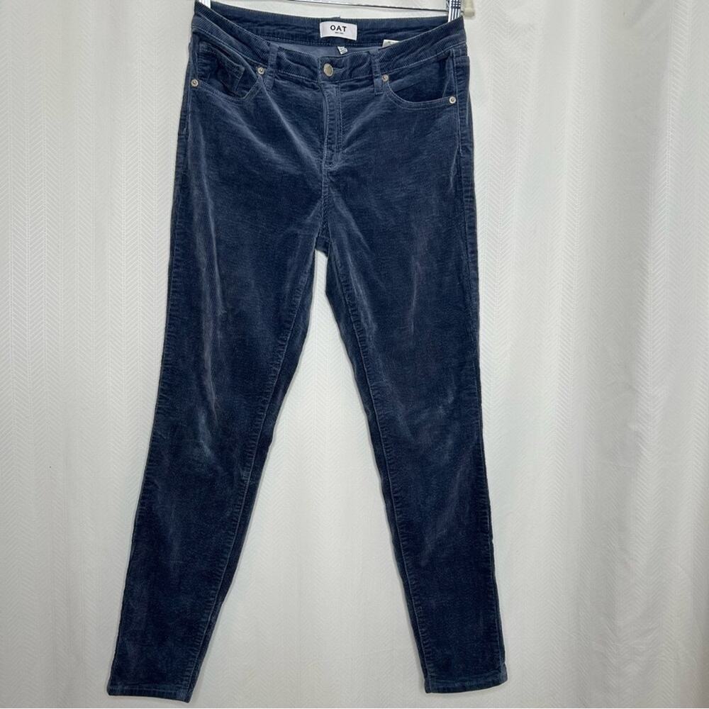 Oat New York navy blue corduroy mid rise skinny pants 29